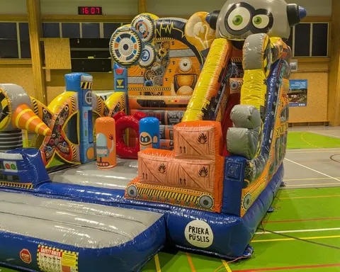 Piepūšamā atrakcija Robots